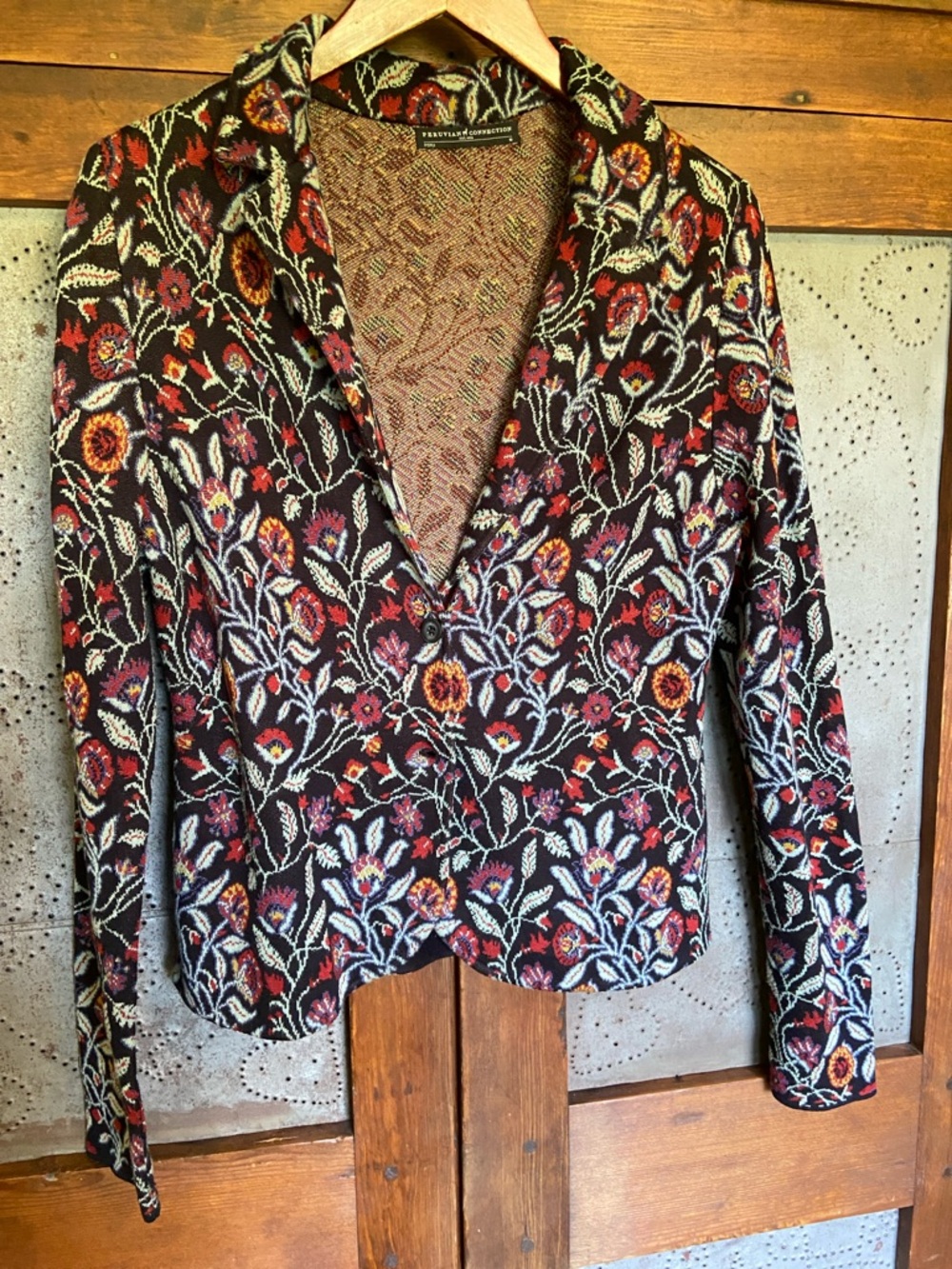 Peruvian Connection Kashmiri Knit Jacket Sweater M